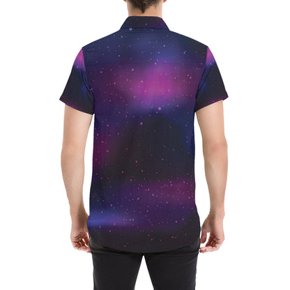 Night sky Pattern Print Design A04 Men's Short Sleeve Button Up Shirt