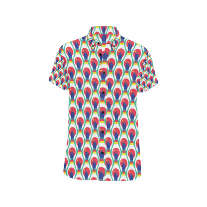 Bowling Pattern Print Design 05 Men's Short Sleeve Button Up Shirt
