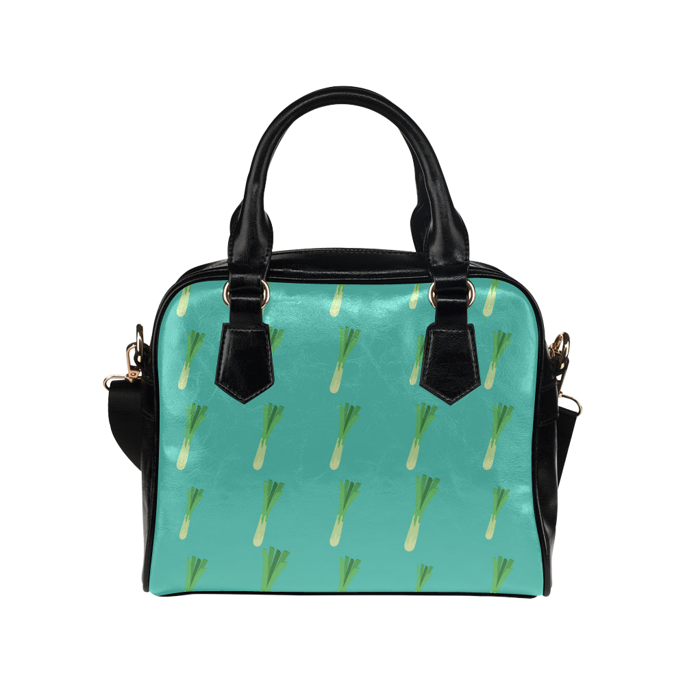 Leek Pattern Print Design 01 Shoulder Handbag