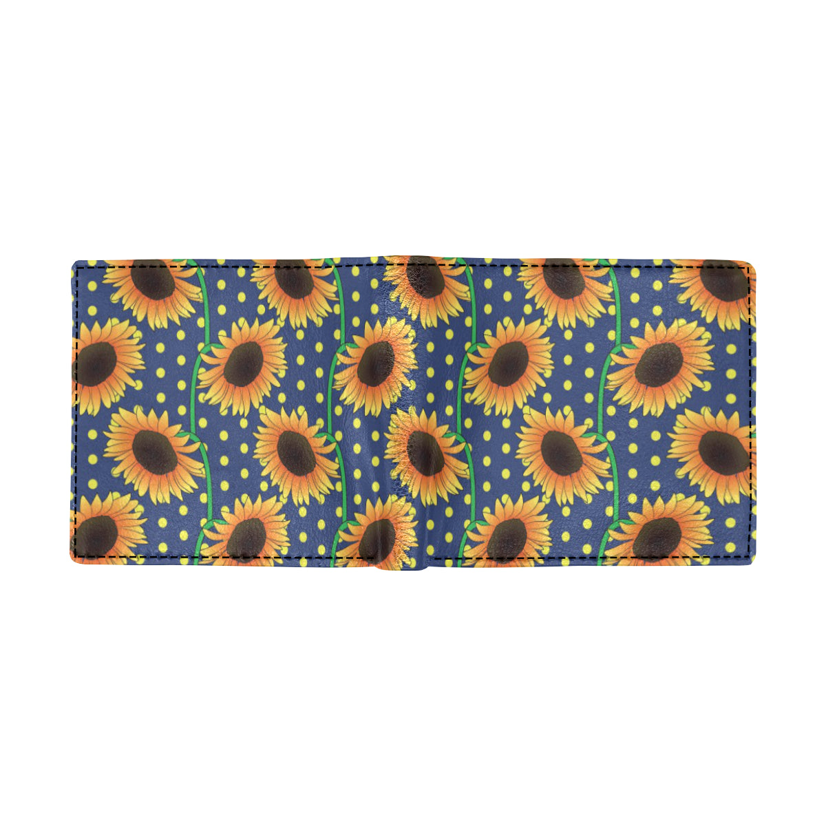 Sunflower Pattern Print Design SF03 Men's ID Card Wallet