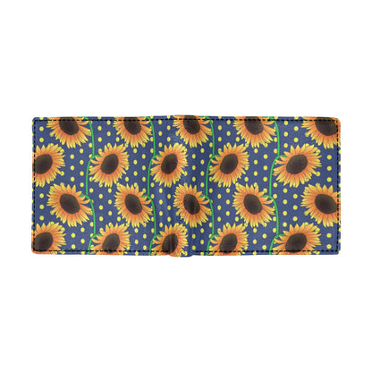 Sunflower Pattern Print Design SF03 Men's ID Card Wallet