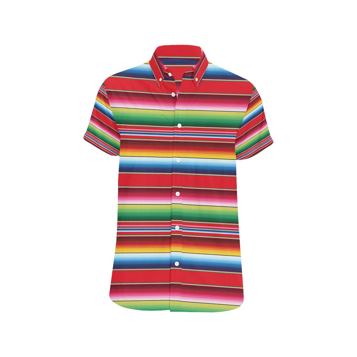 Serape Pattern Men's Short Sleeve Button Up Shirt