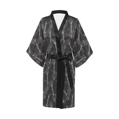 Banjo Pattern Print Design 03 Women's Short Kimono