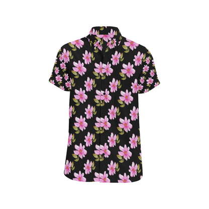 Magnolia Pattern Print Design MAG06 Men's Short Sleeve Button Up Shirt