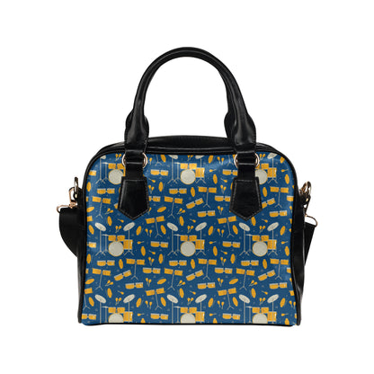 Drum Set Pattern Print Design 03 Shoulder Handbag