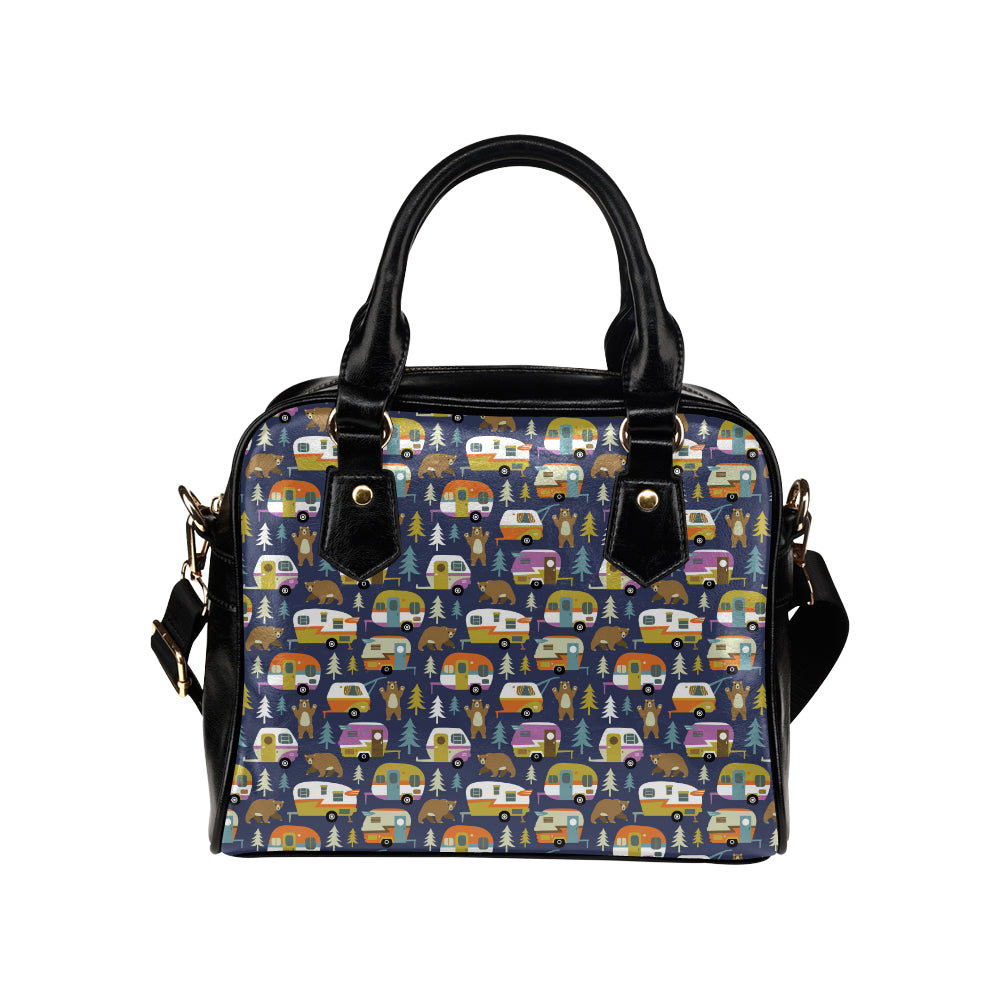 Camper Pattern Print Design 04 Shoulder Handbag