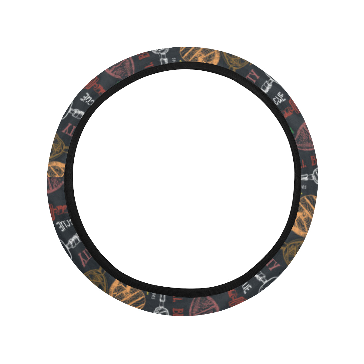 Barbecue Pattern Print Design 03 Steering Wheel Cover with Elastic Edge