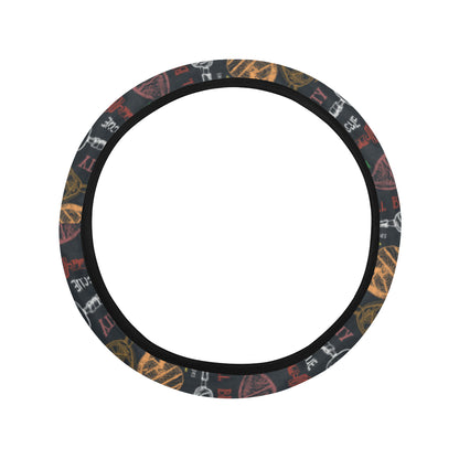 Barbecue Pattern Print Design 03 Steering Wheel Cover with Elastic Edge