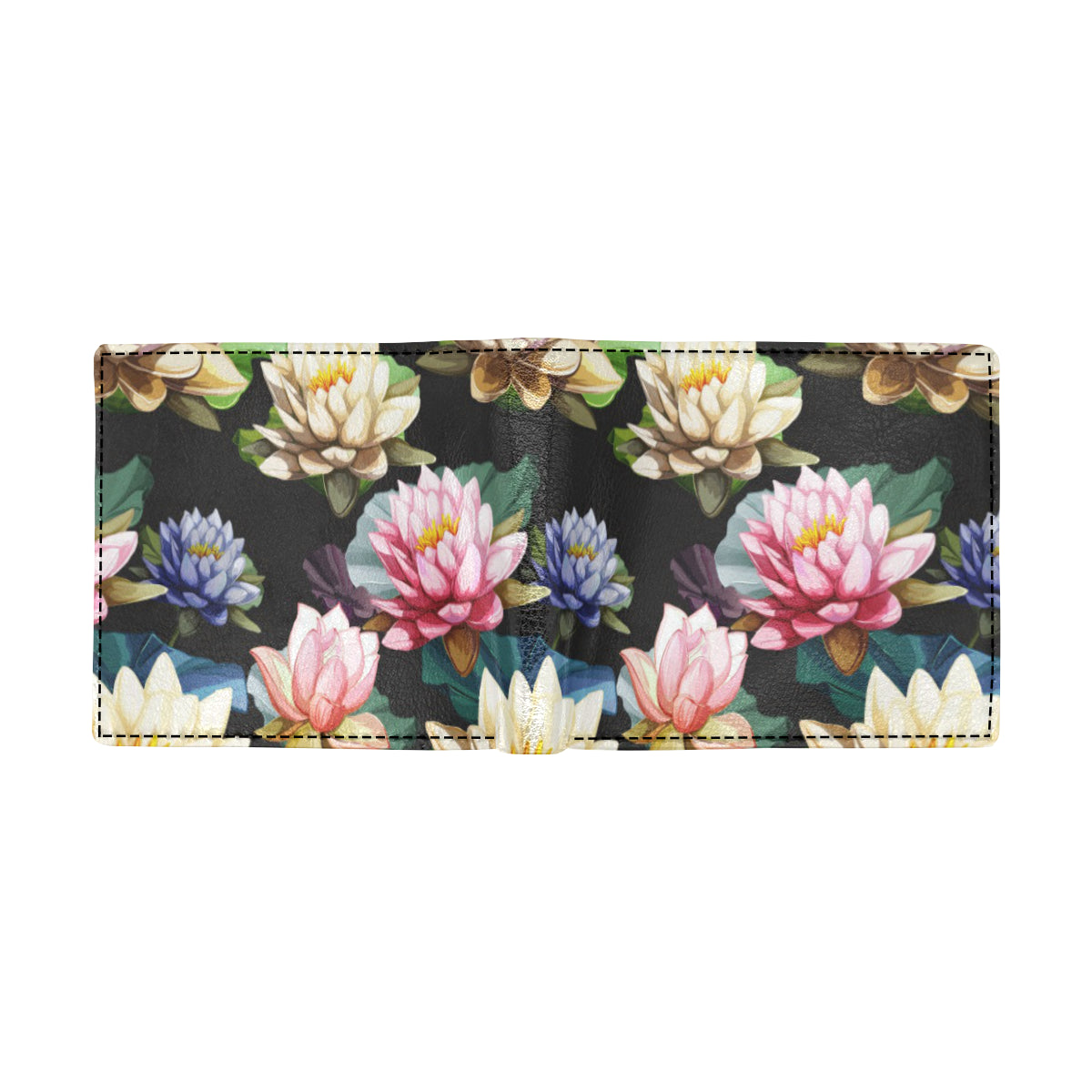 Water Lily Pattern Print Design WL02 Men's ID Card Wallet