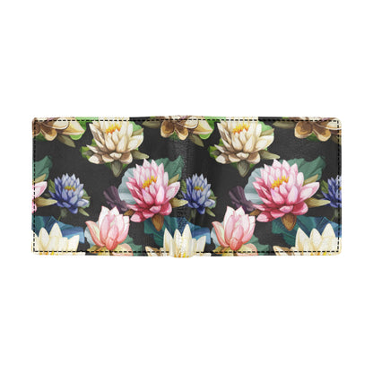 Water Lily Pattern Print Design WL02 Men's ID Card Wallet