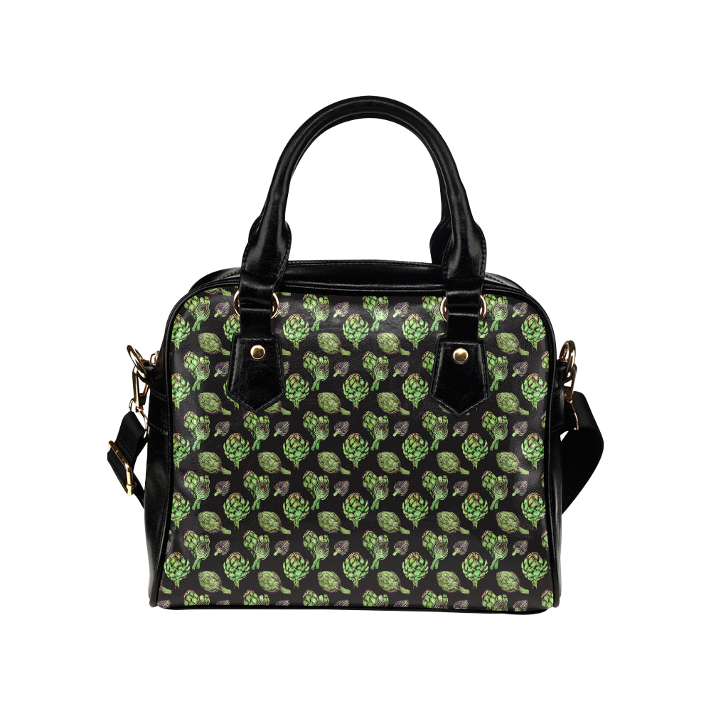 Artichoke Pattern Print Design 02 Shoulder Handbag