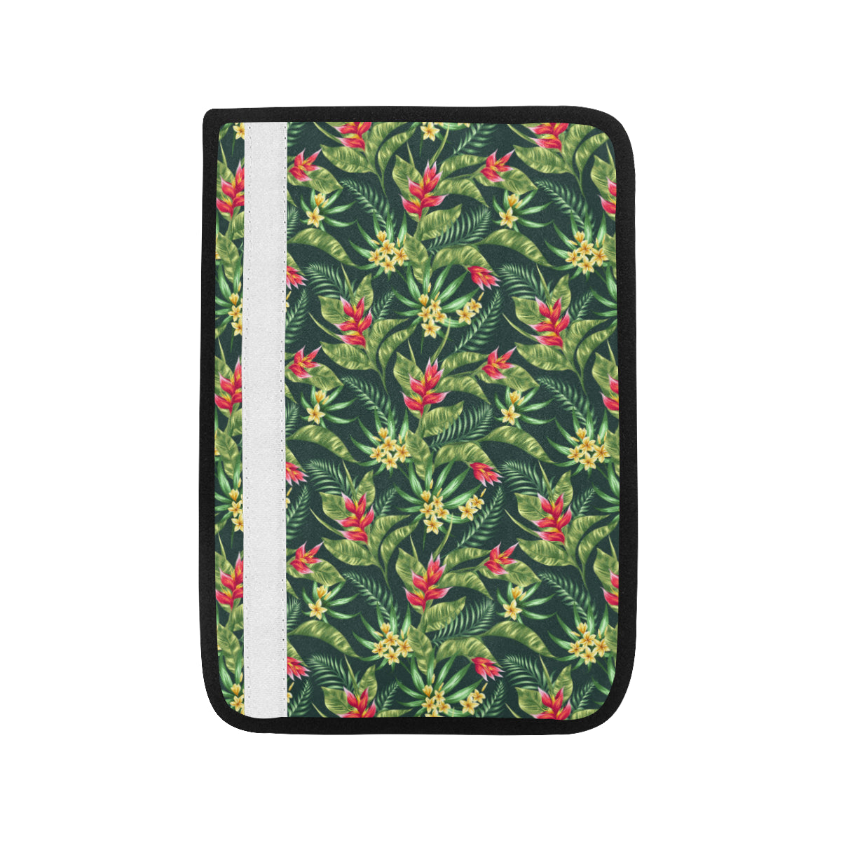 Tropical Folower Red Heliconia Print Car Seat Belt Cover