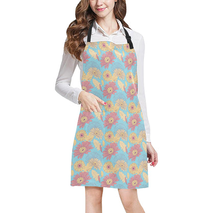 Gerberas Pattern Print Design GB04 Apron with Pocket