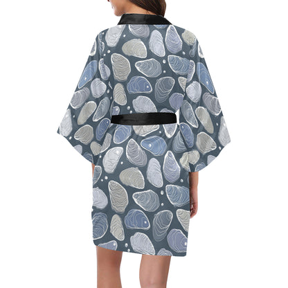 Oyster Pattern Print Design 02 Women's Short Kimono