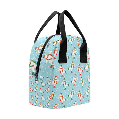 Polar Bear Pattern Print Design PB07 Insulated Lunch Bag