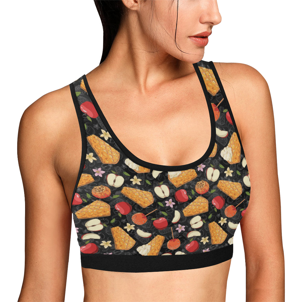 Apple Pie Pattern Print Design 01 Sports Bra
