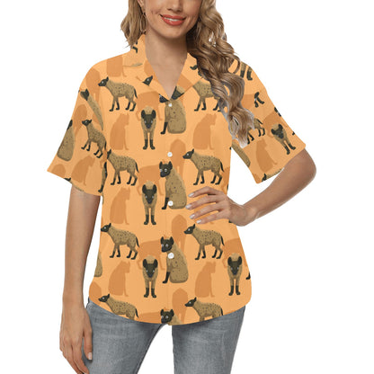 Hyena Pattern Print Design 01 Women's Hawaiian Shirt