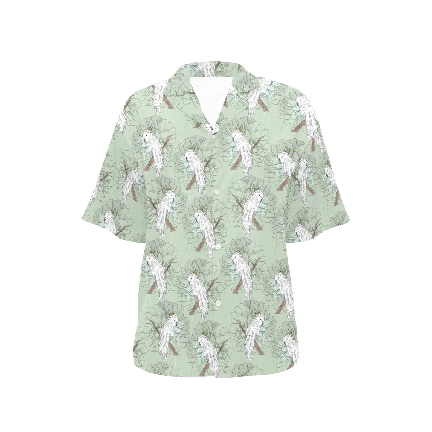 Cockatiel Pattern Print Design 01 Women's Hawaiian Shirt