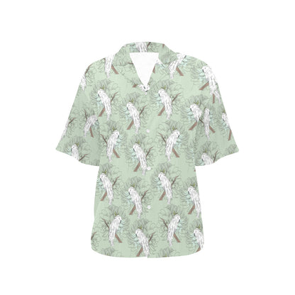 Cockatiel Pattern Print Design 01 Women's Hawaiian Shirt