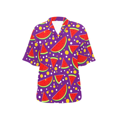 Watermelon Pattern Print Design WM010 Women's Hawaiian Shirt