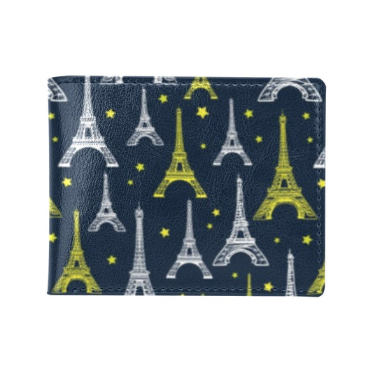 Eiffel Tower Star Print Men's ID Card Wallet