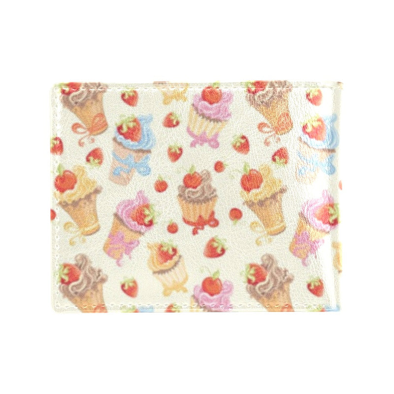 Cupcakes Strawberry Cherry Print Men's ID Card Wallet
