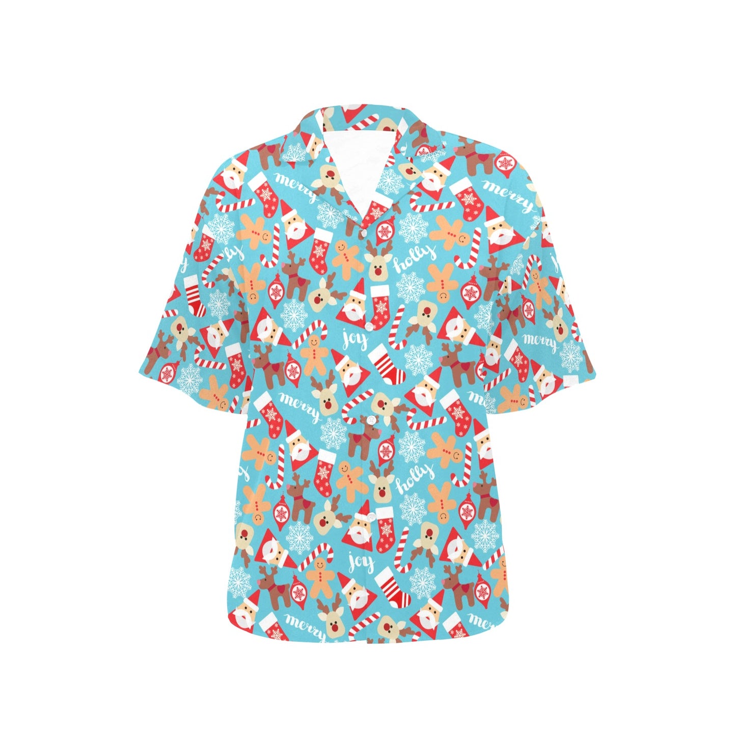 Santa Christmas Themed Print Design LKS306 Women's Hawaiian Shirt