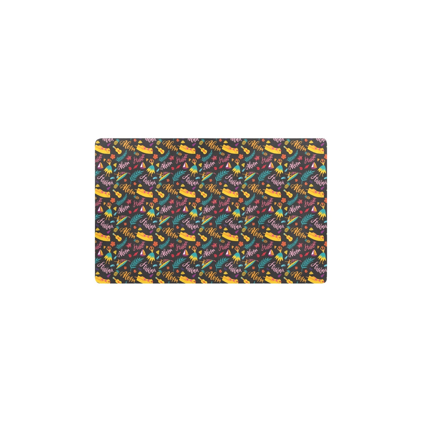 Aloha Hawaii Summer Design Themed Print Kitchen Mat