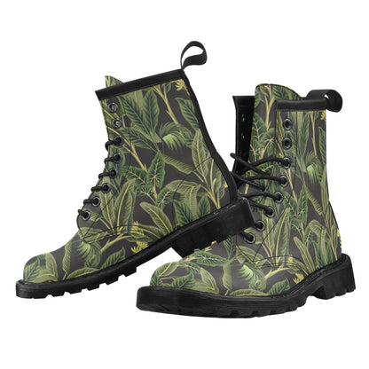 Banana Leaf Pattern Print Design BL04 Women's Boots