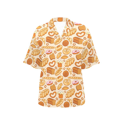 Bread Pattern Print Design 01 Women's Hawaiian Shirt