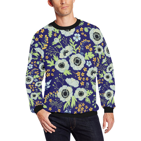Anemone Pattern Print Design AM06 Men Long Sleeve Sweatshirt