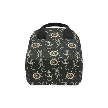 Nautical Anchor Pattern Insulated Lunch Bag