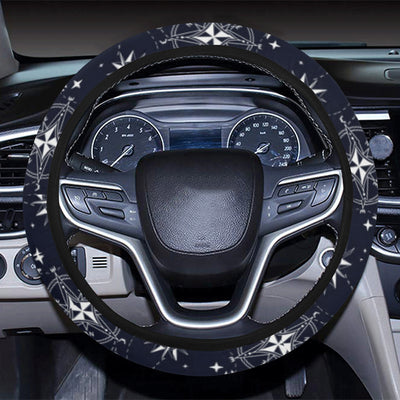 Nautical Sky Design Themed Print Steering Wheel Cover with Elastic Edge