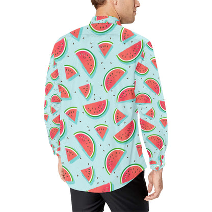 Watermelon Pattern Print Design WM03 Men's Long Sleeve Shirt