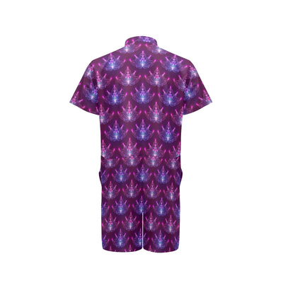 lotus Pattern Print Design LO01 Men's Romper