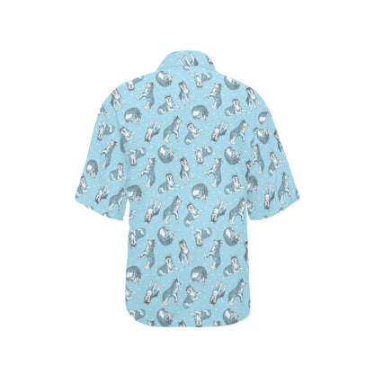 Wolf Design Print Pattern Women's Hawaiian Shirt