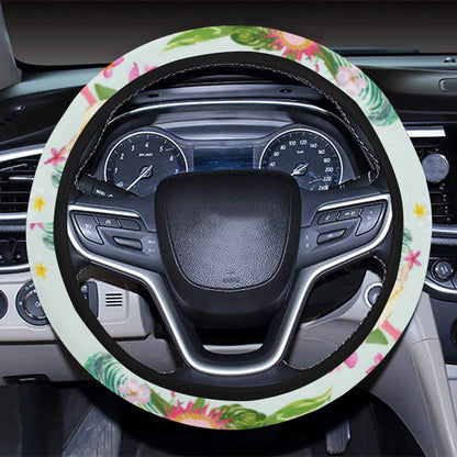 Flamingo Sweet Pattern Steering Wheel Cover with Elastic Edge