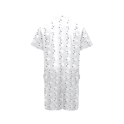 Bull Terrier hand draw Print Pattern Men's Romper