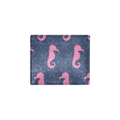 SeaHorse Pink Pattern Print Design 02 Men's ID Card Wallet