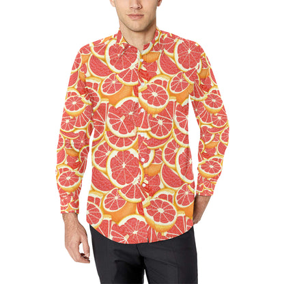 Grapefruit Pattern Print Design GF02 Men's Long Sleeve Shirt