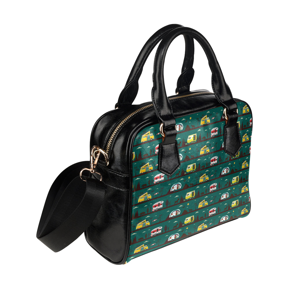 Camper Pattern Print Design 05 Shoulder Handbag