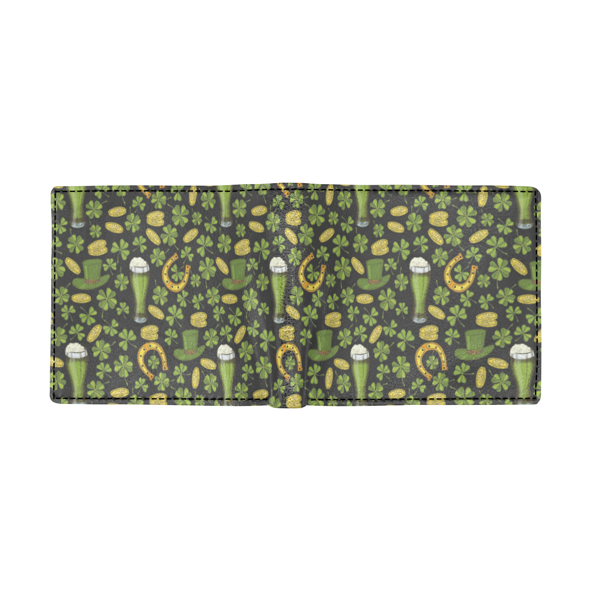 Clover St Patricks Pattern Print Design 03 Men's ID Card Wallet