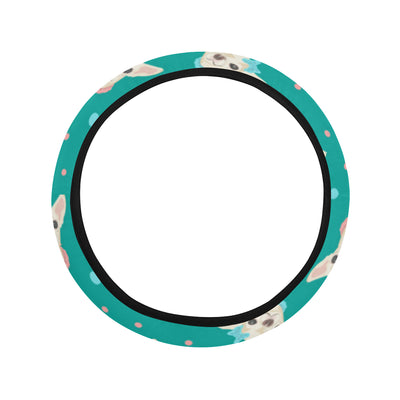 Chihuahua Polka Dot Pattern Steering Wheel Cover with Elastic Edge