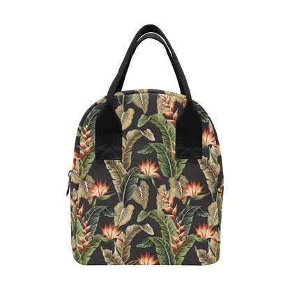 Tropical Flower Pattern Print Design TF014 Insulated Lunch Bag