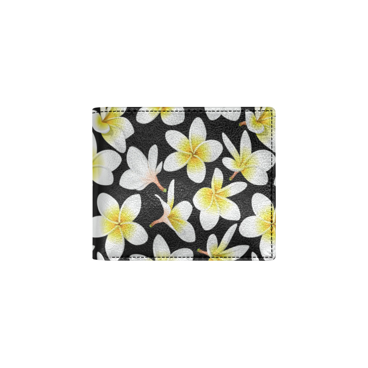 Yellow Plumeria Hawaiian Flowers Men's ID Card Wallet
