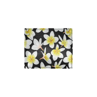 Yellow Plumeria Hawaiian Flowers Men's ID Card Wallet