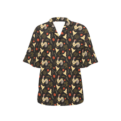 Chicken Pattern Print Design 04 Women's Hawaiian Shirt