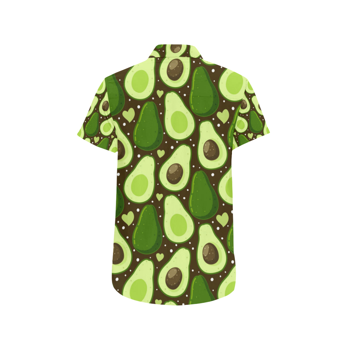 Avocado Pattern Print Design AC04 Men's Short Sleeve Button Up Shirt