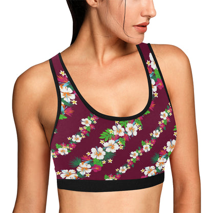Hawaiian Themed Pattern Print Design H06 Sports Bra