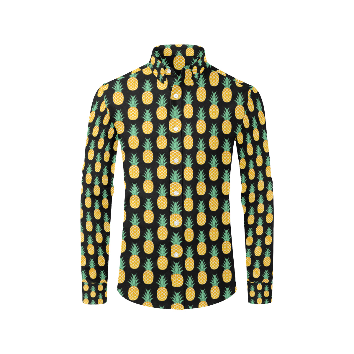 Pineapple Pattern Print Design A03 Men's Long Sleeve Shirt